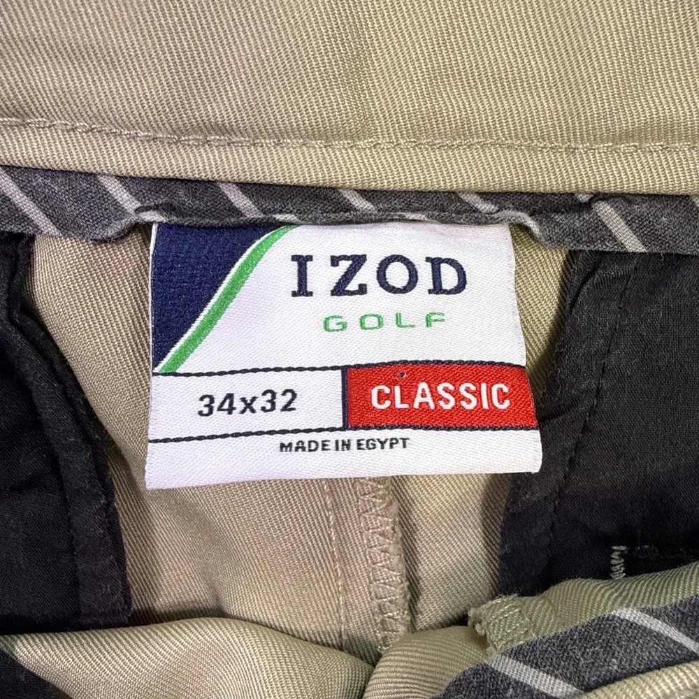 Izod Golf Men's TAN Pants Size 34x32  Straight Fit Excellent Condition